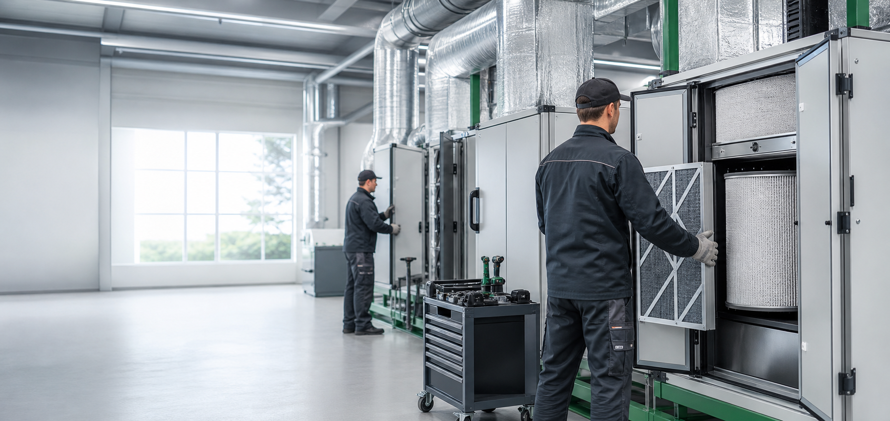 Wartung einer industriellen Filteranlage